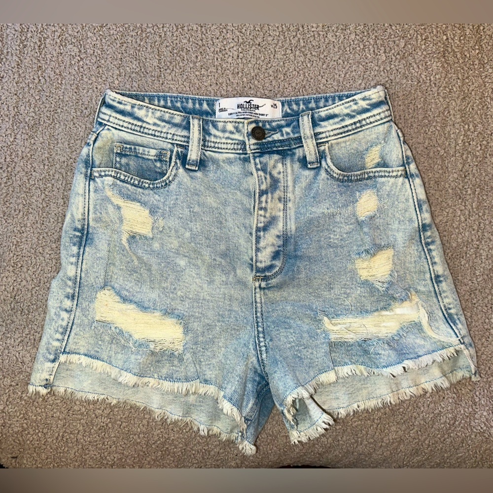 Hollister Curvy Ultra High Rise Mom Denim Women’s Shorts Size 25